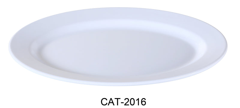 Yanco CAT-2016 Catering Oval Plate, Shape: Oval, Color: White, Material: Melamine, Pack of 6