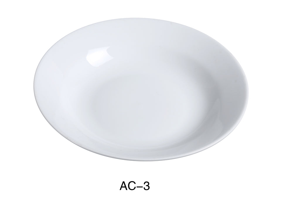 Yanco AC-3 ABCO 9" Soup Plate, Shape: Round, Color: White, Material: China, Pack of 24