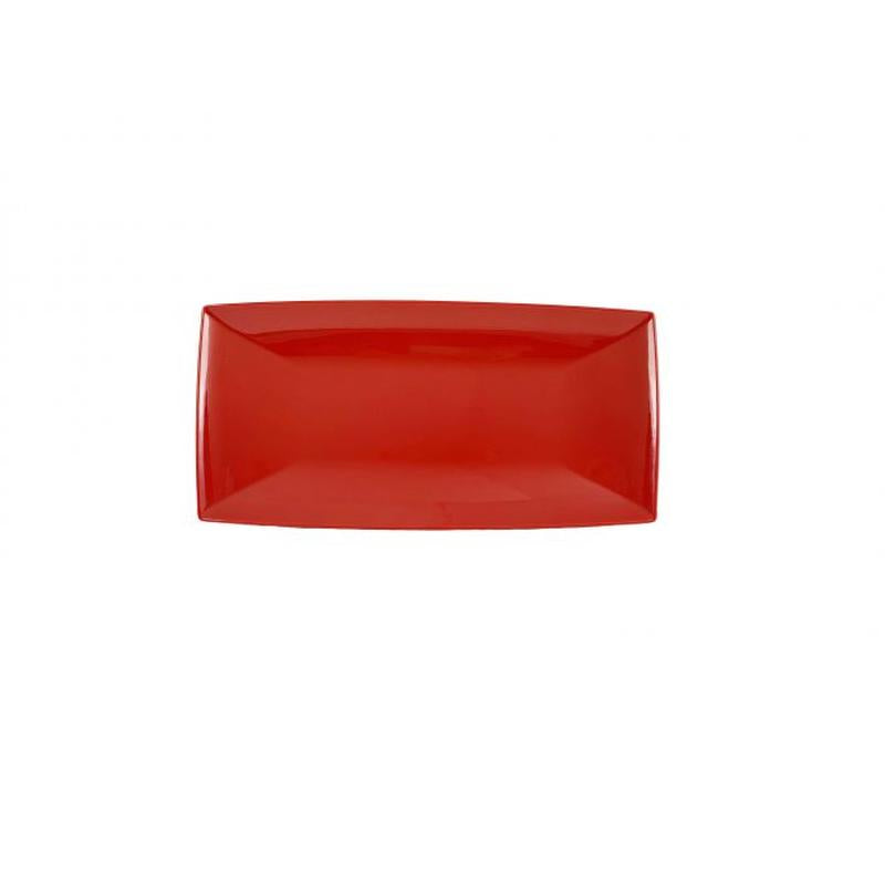 Thunder Group Melamine Asian 16 1/8 X 8 TRAY, 1 1/8 DEEP, PURE RED, 1 doz