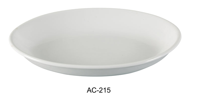 Yanco AC-215 ABCO Oval Deep Platter, Shape: Oval, Color: White, Material: China, Pack of 12
