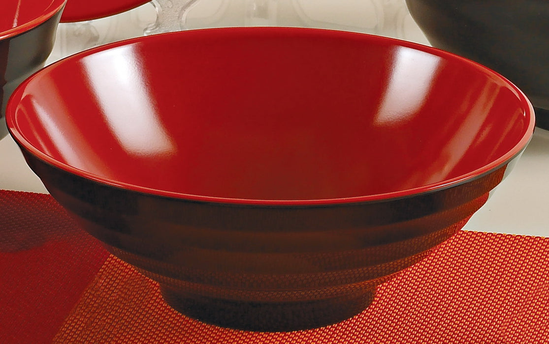Yanco CR-566 Black and Red Two-Tone Noodle Bowl, Shape: Round, Color: Black and Red, Material: Melamine, Pack of 48