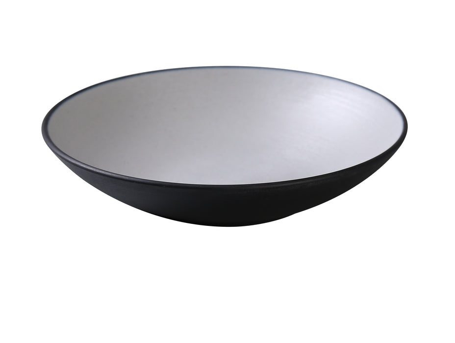 Yanco BM-307 Birmingham 7 1/2" X 1 1/2' SOUP BOWL 12 OZ, Shape: Round, Color: Gray and Black, Material: Melamine, Pack of 48