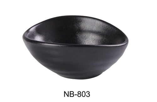 Yanco  NB-803 Noble Black Sauce Dish, Shape: Oval, Color: Black, Material: China, Pack of 36