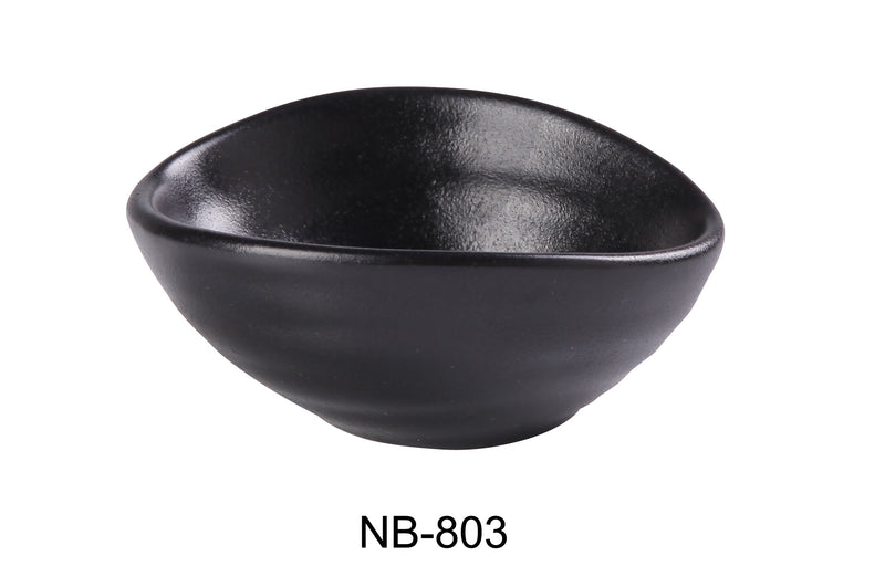 Yanco  NB-803 Noble Black Sauce Dish, Shape: Oval, Color: Black, Material: China, Pack of 36