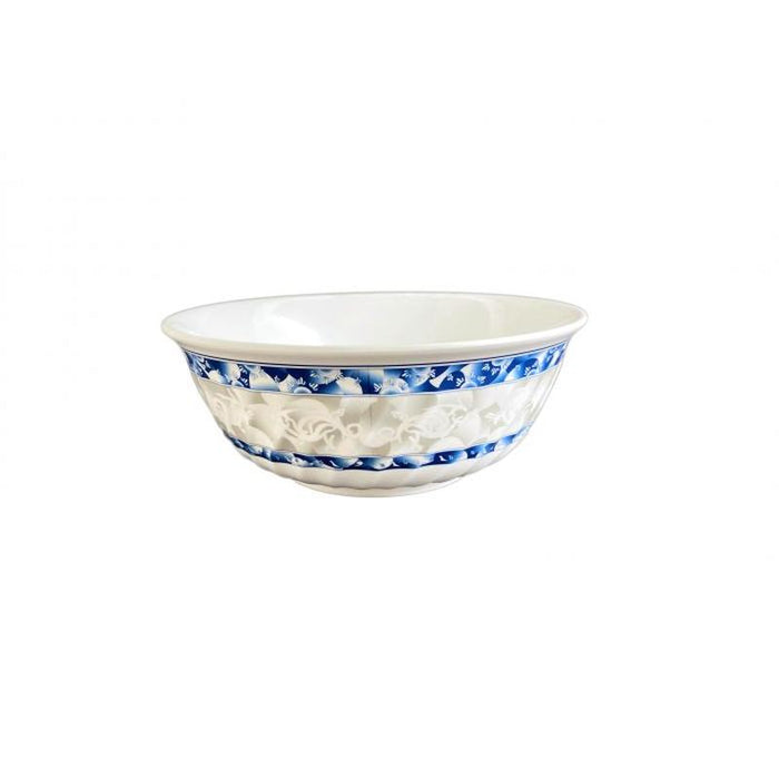 Thunder Group Melamine Asian 72 OZ, 9" SWIRL BOWL, BLUE DRAGON,1 doz