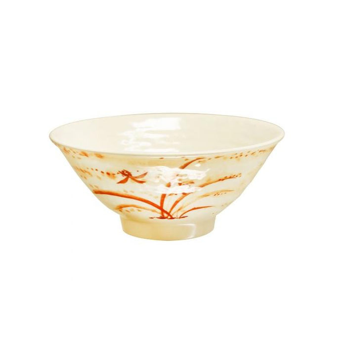 Thunder Group Melamine Asian 11 OZ, 4 3/4" RICE BOWL, GOLD ORCHID, 1 doz