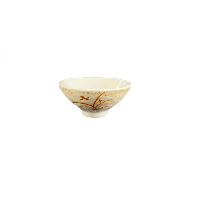 Thunder Group Melamine Asian 16 OZ, 6" SOUP BOWL, GOLD ORCHID, 1 doz