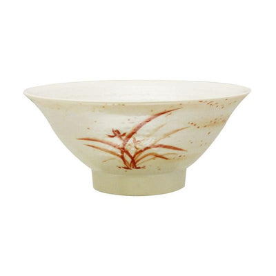 Thunder Group Melamine Asian 32 OZ, 7 1/2" SOUP BOWL, GOLD ORCHID, 1 doz