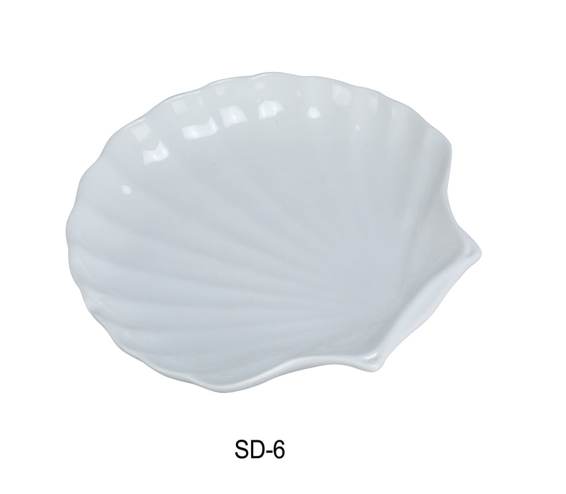 Yanco SD-6 Shell Dish, Shape: Novelty, Color: White, Material: China, Pack of 36