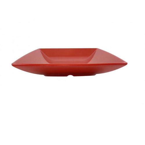 Thunder Group Melamine Asian 28 OZ, 8 1/2 SQUARE SALAD BOWL, 1 5/8 DEEP, PURE RED, 1 doz