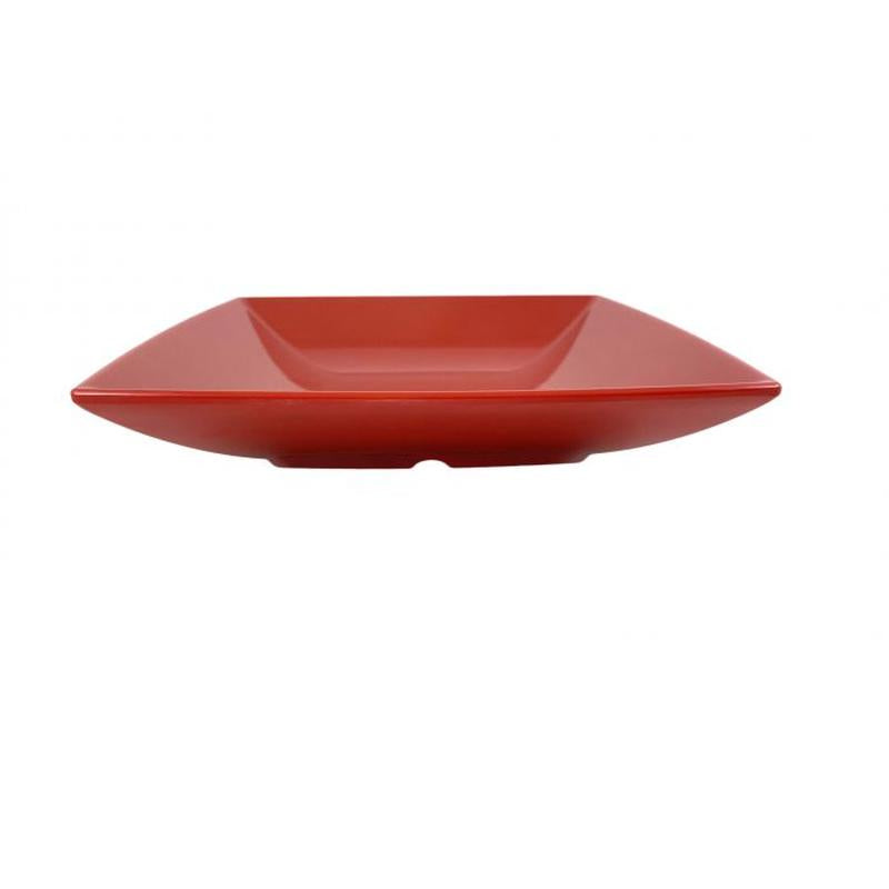 Thunder Group Melamine Asian 28 OZ, 8 1/2 SQUARE SALAD BOWL, 1 5/8 DEEP, PURE RED, 1 doz