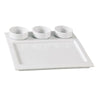 Yanco ML-810 10" Square Compartment Tray with Three 2.75" Round Dish, Shape: Square, Color: White, Material: China, Pack of 12