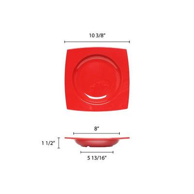 Thunder Group Melamine Asian 22 OZ, 10 1/2 PASTA BOWL, 1 3/8 DEEP, PURE RED, 1 doz
