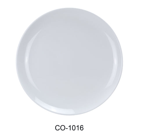 Yanco CO-1016 Coupe Pattern Round Plate, Shape: Round, Color: White, Material: Melamine, Pack of 12