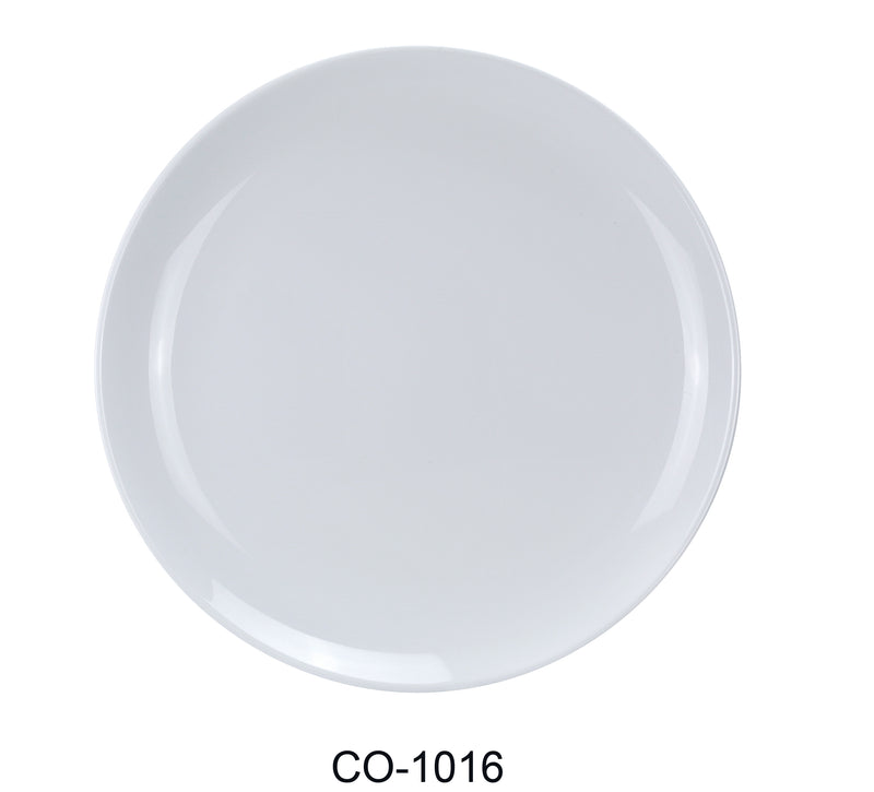 Yanco CO-1016 Coupe Pattern Round Plate, Shape: Round, Color: White, Material: Melamine, Pack of 12