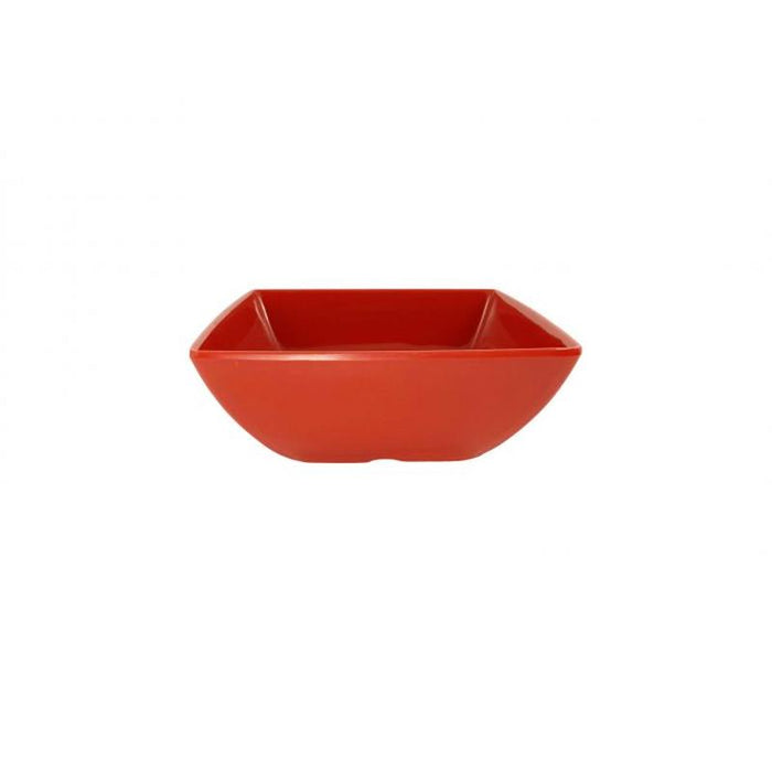 Thunder Group Melamine Asian 22 OZ,  5 1/2 SQUARE BOWL, 2 1/4 DEEP, PURE RED, 1 doz