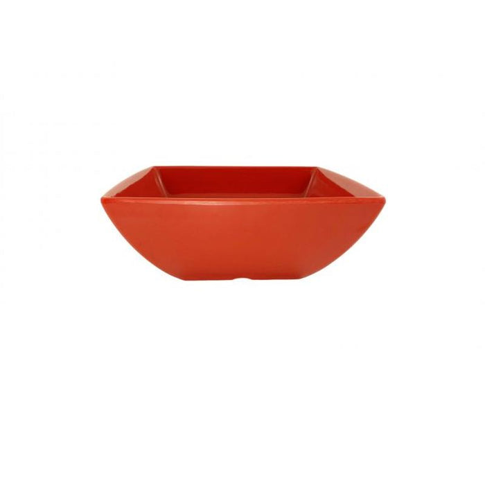 Thunder Group Melamine Asian 40 OZ, 7 1/8 SQUARE BOWL, 2 3/4 DEEP, PURE RED, 1 doz