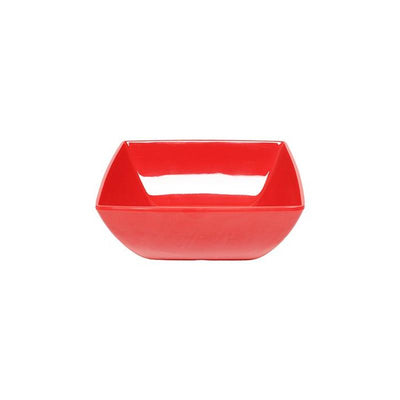 Thunder Group Melamine Asian 60 OZ,  8 SQUARE BOWL, 3 1/4 DEEP, PURE RED, 1 doz