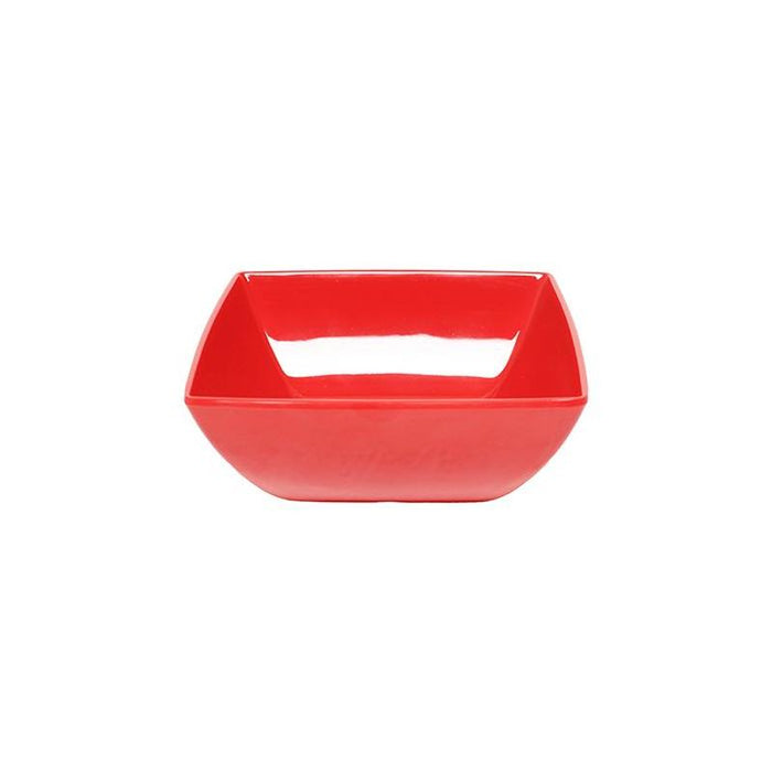 Thunder Group Melamine Asian 60 OZ,  8 SQUARE BOWL, 3 1/4 DEEP, PURE RED, 1 doz