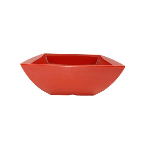 Thunder Group Melamine Asian 90 OZ,  9 SQUARE BOWL, 3 5/8 DEEP, PURE RED, 1 doz