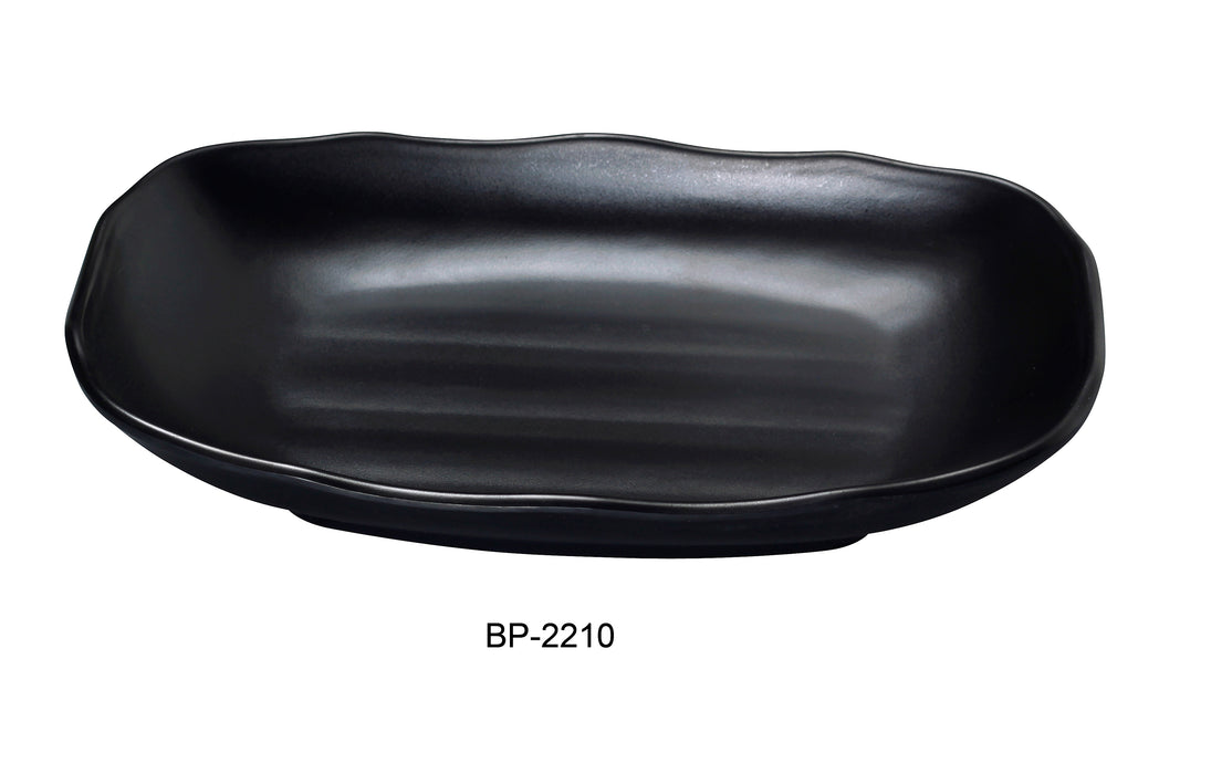 Yanco BP-2210 Black pearl-1 New Rectangular Bowl, Shape: Rectangular, Color: Black, Material: Melamine, Pack of 48
