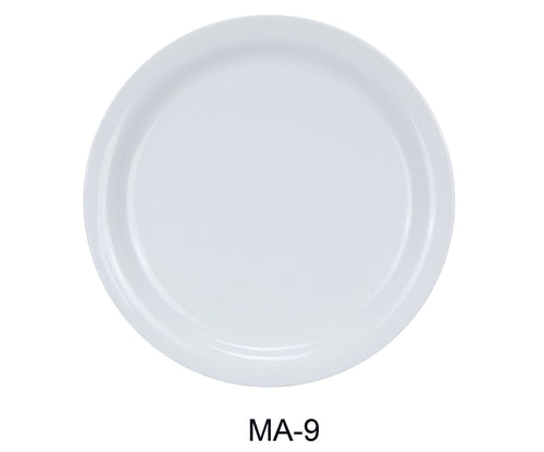 Yanco MA-9 Mayor 9.75" Narrow Rim Dinner Plate, Shape: Round, Color: White, Material: China, Pack of 24