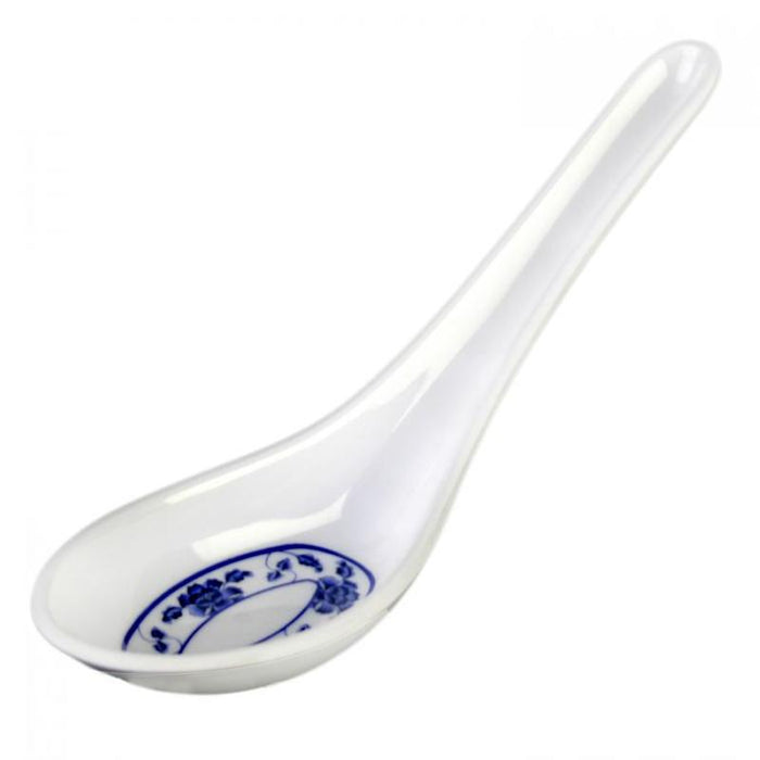 Thunder Group Melamine Asian 3/4 OZ, 5 5/8" x 1 5/8" WON TON SOUP SPOON, LOTUS,1 doz