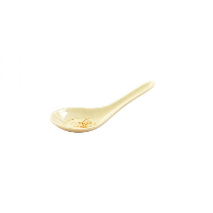 Thunder Group Melamine Asian 3/4 OZ, 5 5/8" x 1 5/8" SPOON, GOLD ORCHID, 5 doz