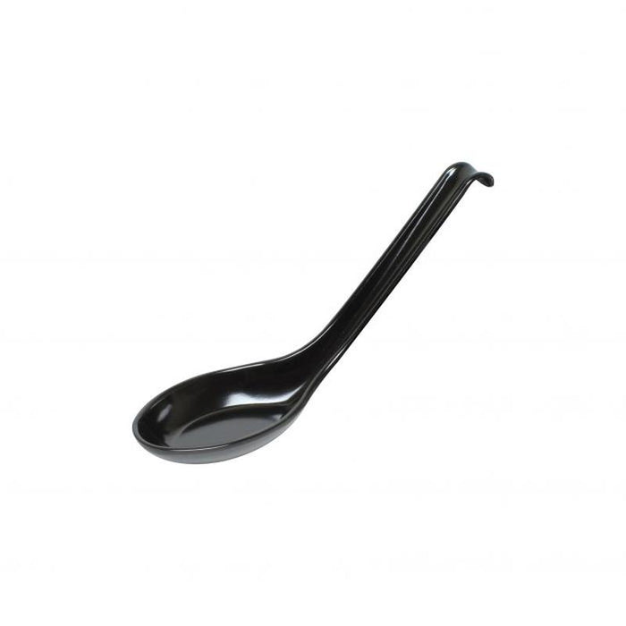 Thunder Group Melamine Asian 0.6 OZ, 6" X 1 3/4" SOUP SPOON, BLACK , 5 doz