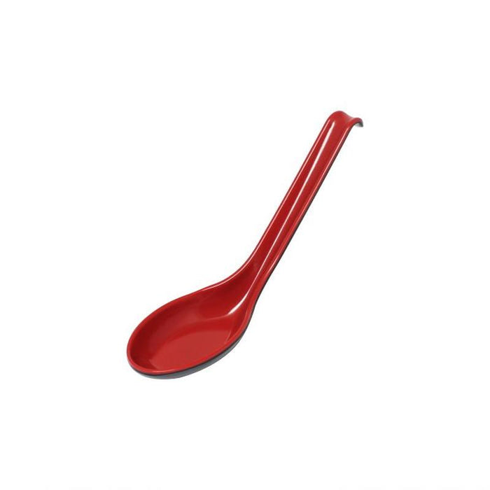 Thunder Group Melamine Asian 0.6 OZ, 6" X 1 3/4" SOUP SPOON, RED/BLACK, 2 TONE, 5 doz