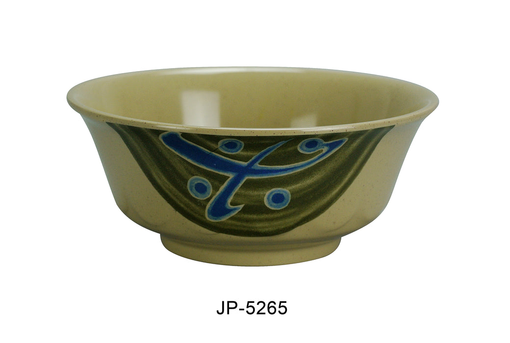 Yanco JP-5265 Japanese Curved Noodle Bowl, Shape: Round, Color: Sand, Material: Melamine, Pack of 48