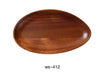 Yanco WS-412  12" X 7" X 1" OVAL ACACIA TRAY, Shape: Oval, Color: Tan, Material: Wood, Pack of 12