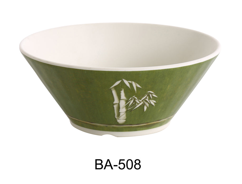 Yanco BA-508 Bamboo Style 8" Salad/Noodle Bowl, Shape: Round, Color: Green, Material: Melamine, Pack of 24