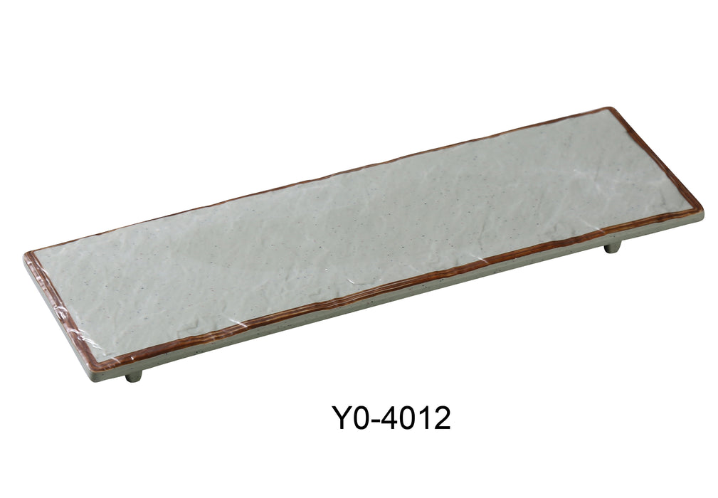 Yanco YO-4012 Yoto 12" X 4" X 3/4" Rectangular Display Plate With Foot, Melamine, Pack of 12 (1 Dz)