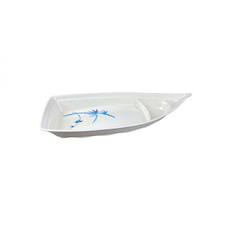 Thunder Group Melamine Asian 22 OZ, 12" X 5 1/2" SUSHI BOAT (M), BLUE BAMBOO,1 doz
