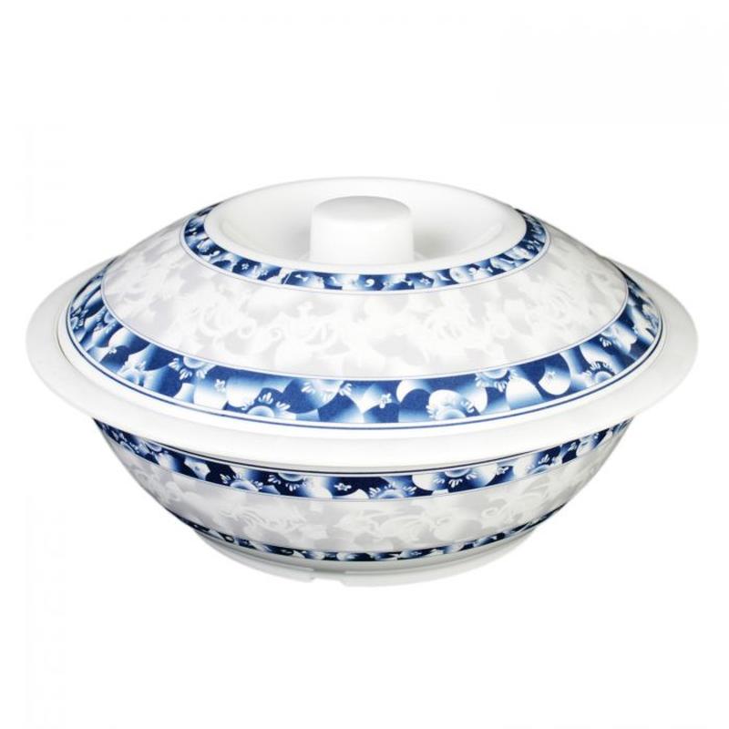 Thunder Group Melamine Asian 75 OZ, 10" SERVING BOWL W/ LID, BLUE DRAGON, Pack of 1