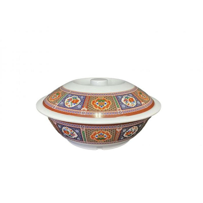 Thunder Group Melamine Asian 75 OZ, 10" SERVING BOWL W/ LID, PEACOCK, Pack of 1