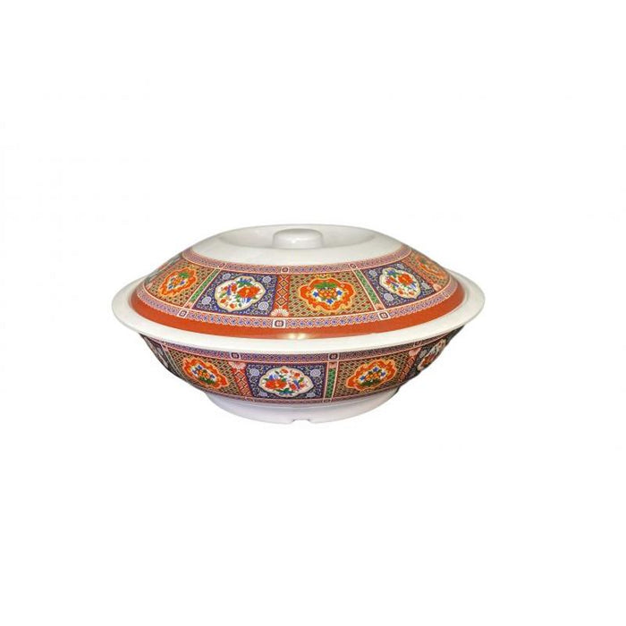 Thunder Group Melamine Asian 80 OZ, 11" SERVING BOWL W/ LID, PEACOCK, Pack of 1