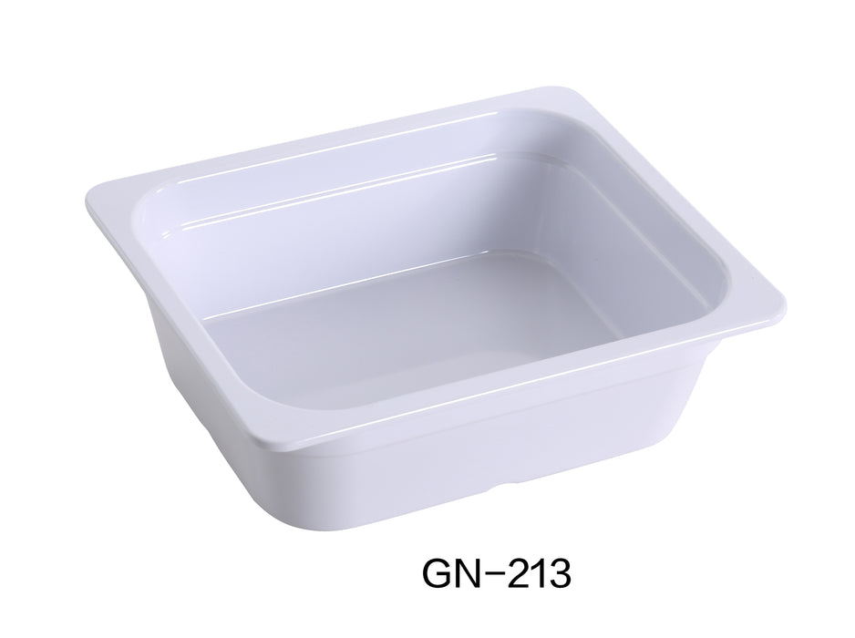 Yanco GN-213 GN PAN 12.75"L X 10.5"W X 4"H PAN, Shape: Rectangular, Color: White, Material: Melamine, Pack of 6