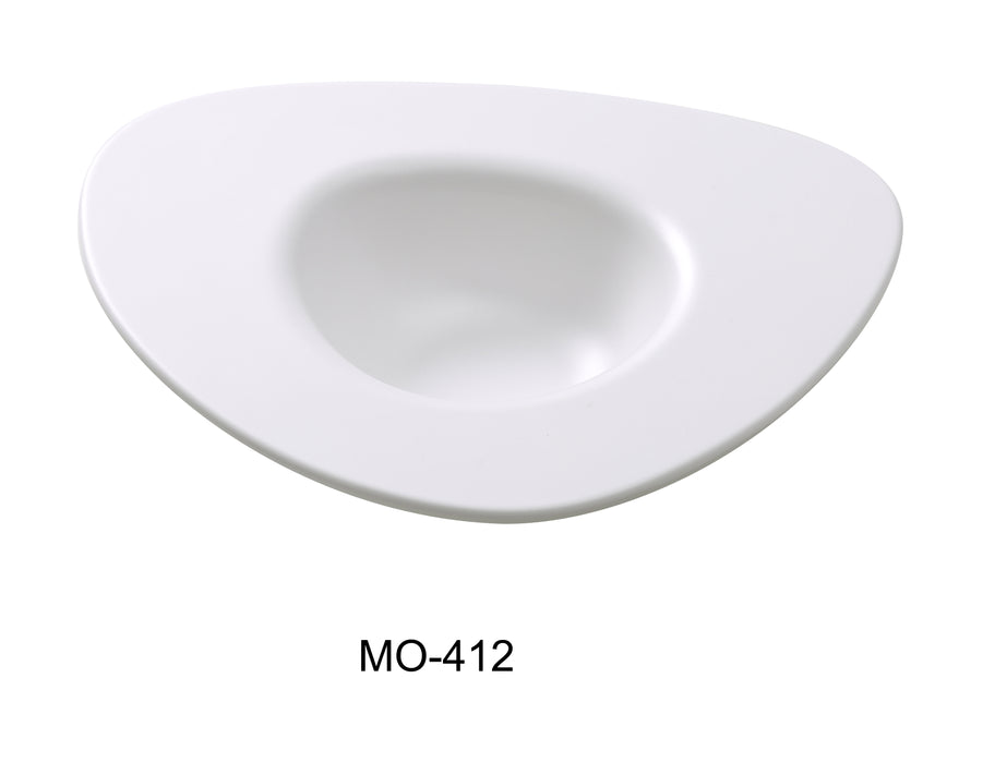 Yanco MO-412 Moderne 12" Dessert Plate 14 OZ, Shape: Triangular, Color: White, Material: Melamine, Pack of 12