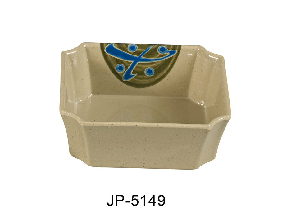 Yanco JP-5149 Japanese 4.75" Square Side Dish, Shape: Square, Color: Sand, Material: Melamine, Pack of 48