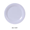 Yanco MS-110WT Mile Stone Narrow Rim Round Plate, Shape: Round, Color: White, Material: Melamine, Pack of 24