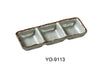 Yanco YO-9113 Yoto 8" X 2 3/4" X 3/4" TRIPLE SAUCE DISH 6 OZ EACH, Shape: Rectangular, Color: Green, Material: Melamine, Pack of 48 (4 Dz)