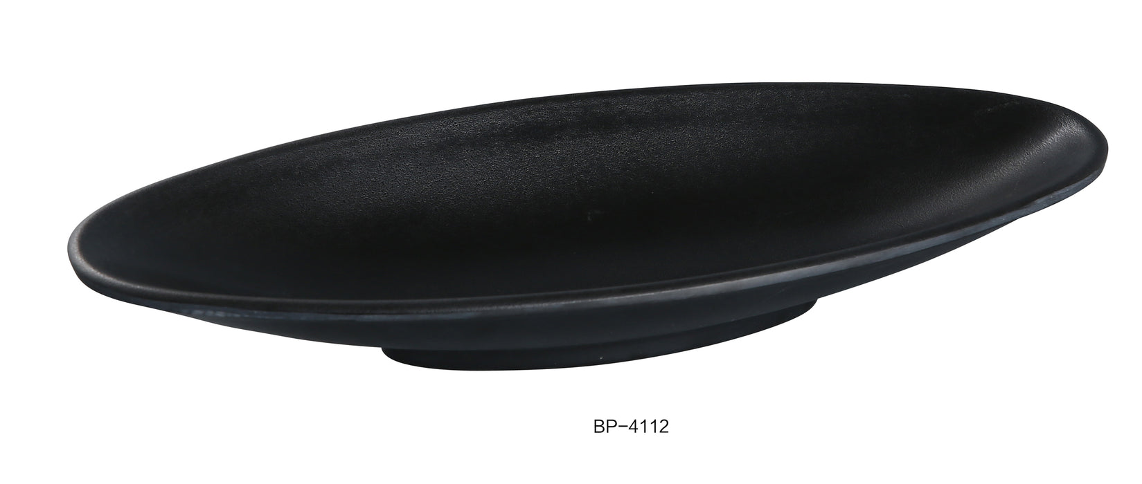 Yanco BP-4112 Black Pearl-2 Deep Boat Plate, Shape: Oval, Color: Black, Material: Melamine, Pack of 12