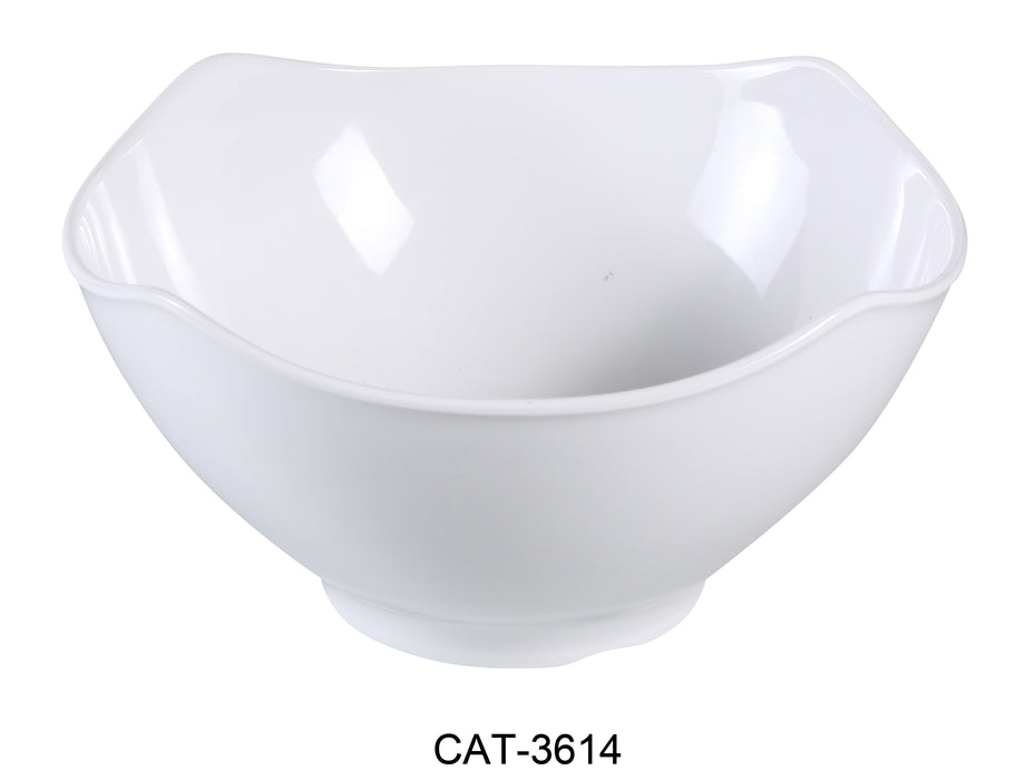 Yanco CAT-3614 Catering 6.5 qt Bowl, Shape: Square, Color: White, Material: Melamine, Pack of 6