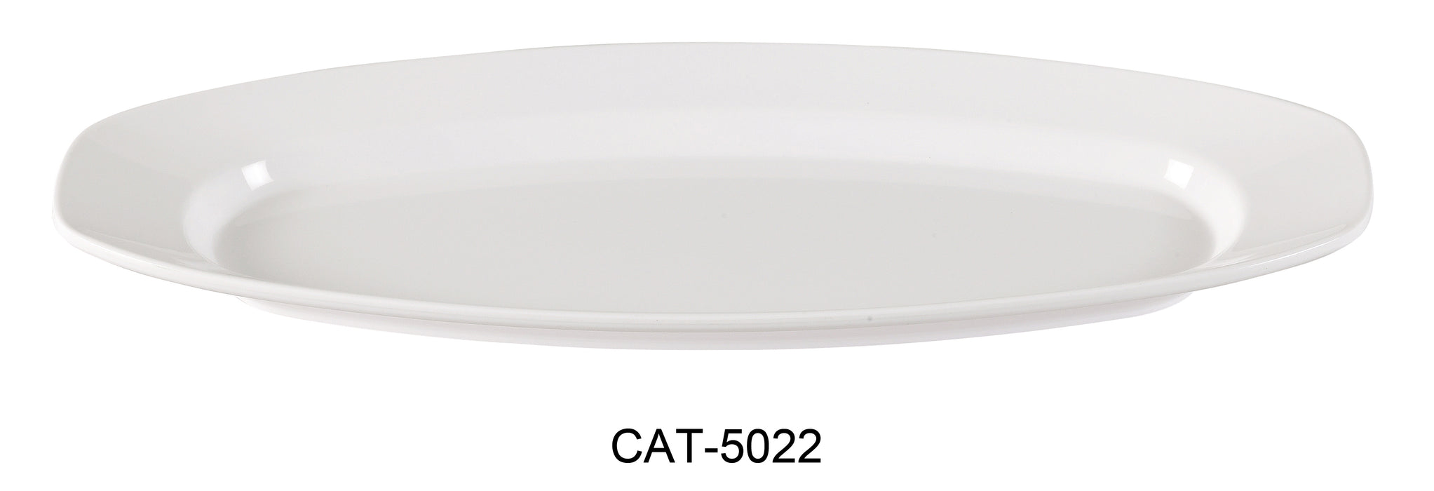 Yanco CAT-5022 Catering Platter, Shape: Oval, Color: White, Material: Melamine, Pack of 12