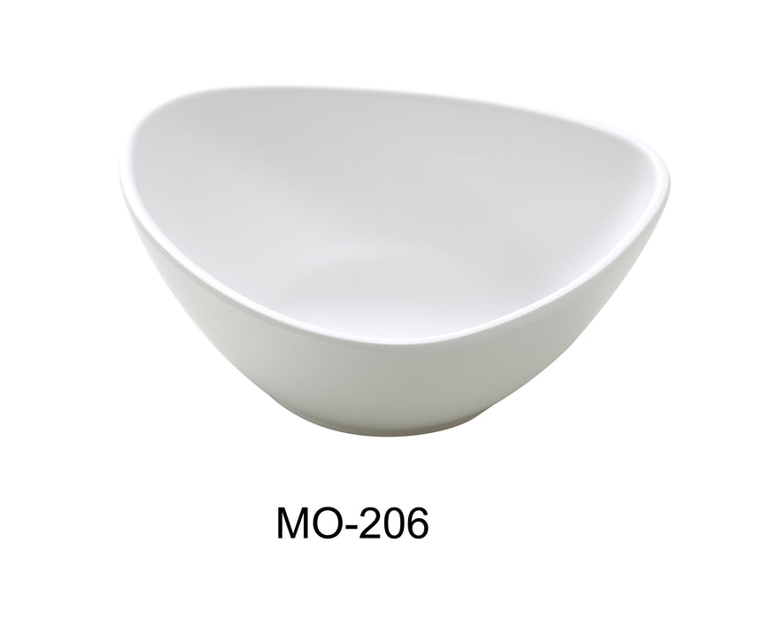 Yanco MO-206 Moderne 6" DEEP Triangle Plate, Shape: Triangular, Color: White, Material: Melamine, Pack of 48