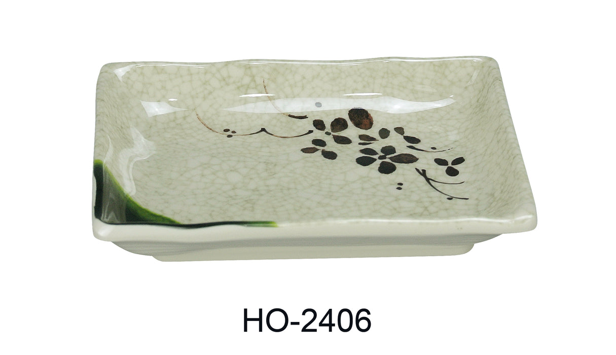 Yanco HO-2406 Honda Rectangular Plate, Shape: Rectangular, Color: Three-Tone Green, Brown, Beige, Material: Melamine, Pack of 72