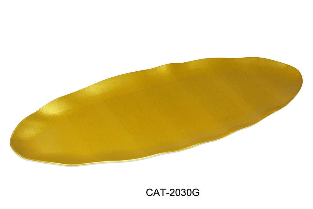 Yanco CAT-2030G Catering Oval Platter, Shape: Oval, Color: Gold, Material: Melamine, Pack of 6