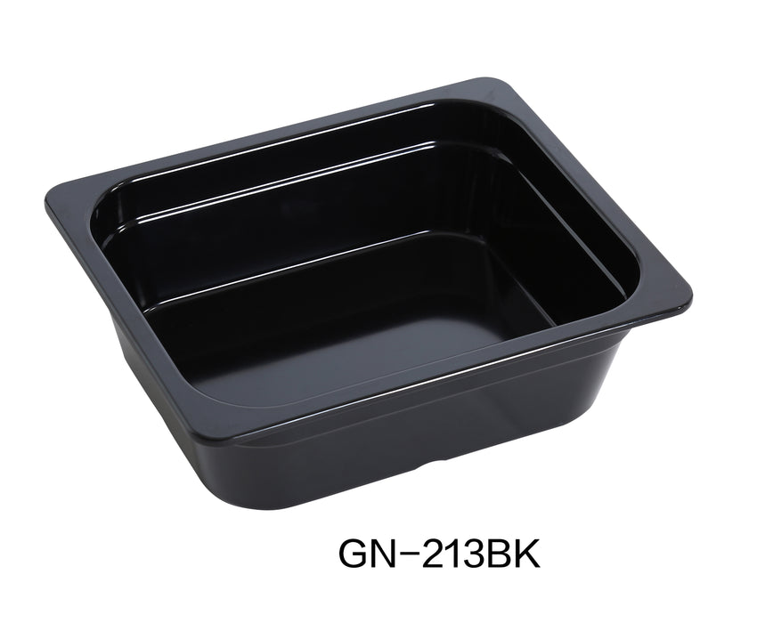 Yanco GN-213BK GN PAN 12.75" L X 10.5" W X 4" H PAN, Shape: Rectangular, Color: Black, Material: Melamine, Pack of 6